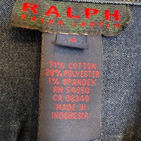 Vintage Ralph Ralph Lauren Blue Label Denim Dress Puff Shoulders Front Snaps 4 - Picture 14 of 16